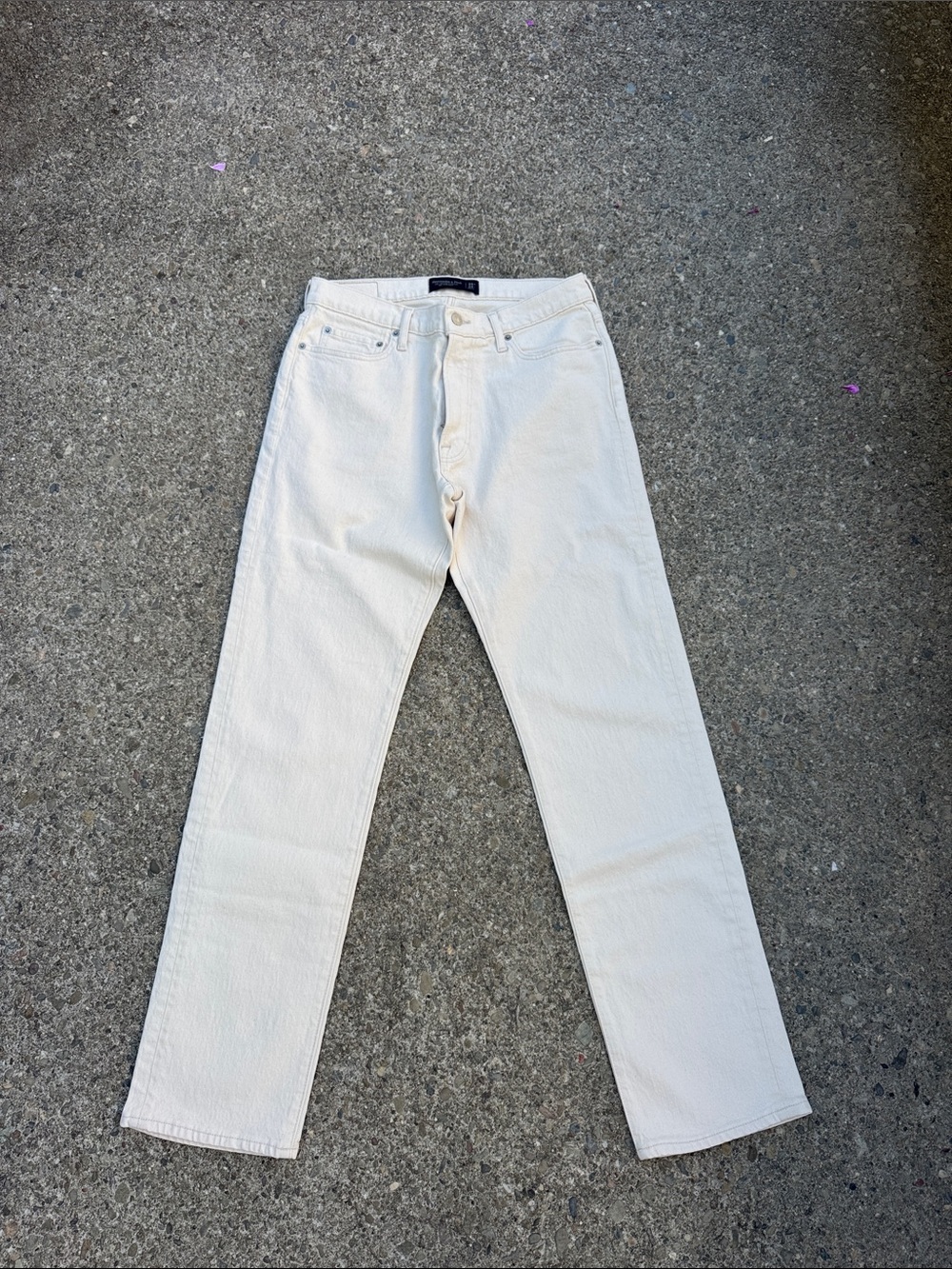 Abercrombie & Fitch Vintage Stretch 90’s Cream Straight-Leg Pants